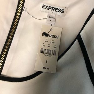 Express white dress with black piping